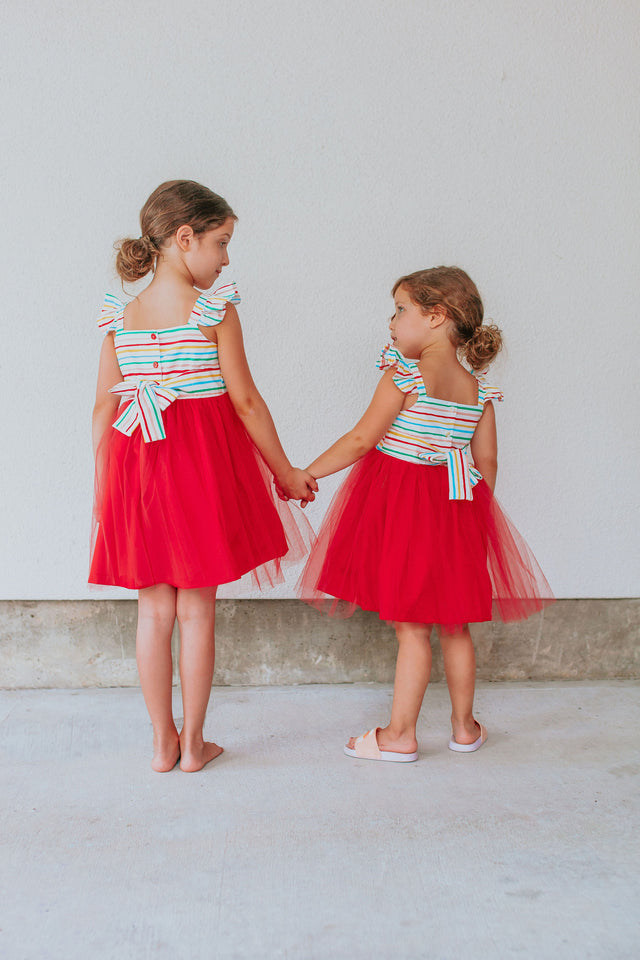 Rainbow Maxi Skirt in Stripe Print - Coachella Style 2022 – Shahida Parides